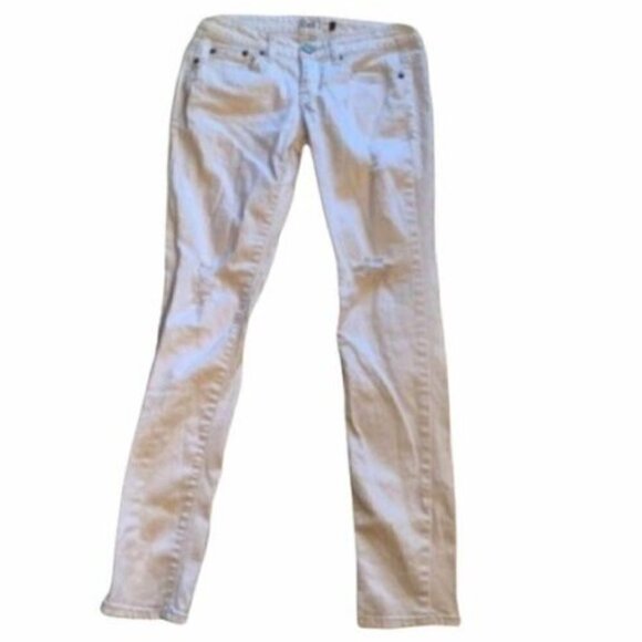 SO White Skinny Jean Distressed Knees 7 - Picture 1 of 8